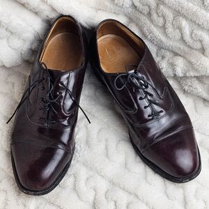 Johnston Murphy Lmtd Collection Men's Burgundy Leather Cap Toe Oxford Shoe 8.5